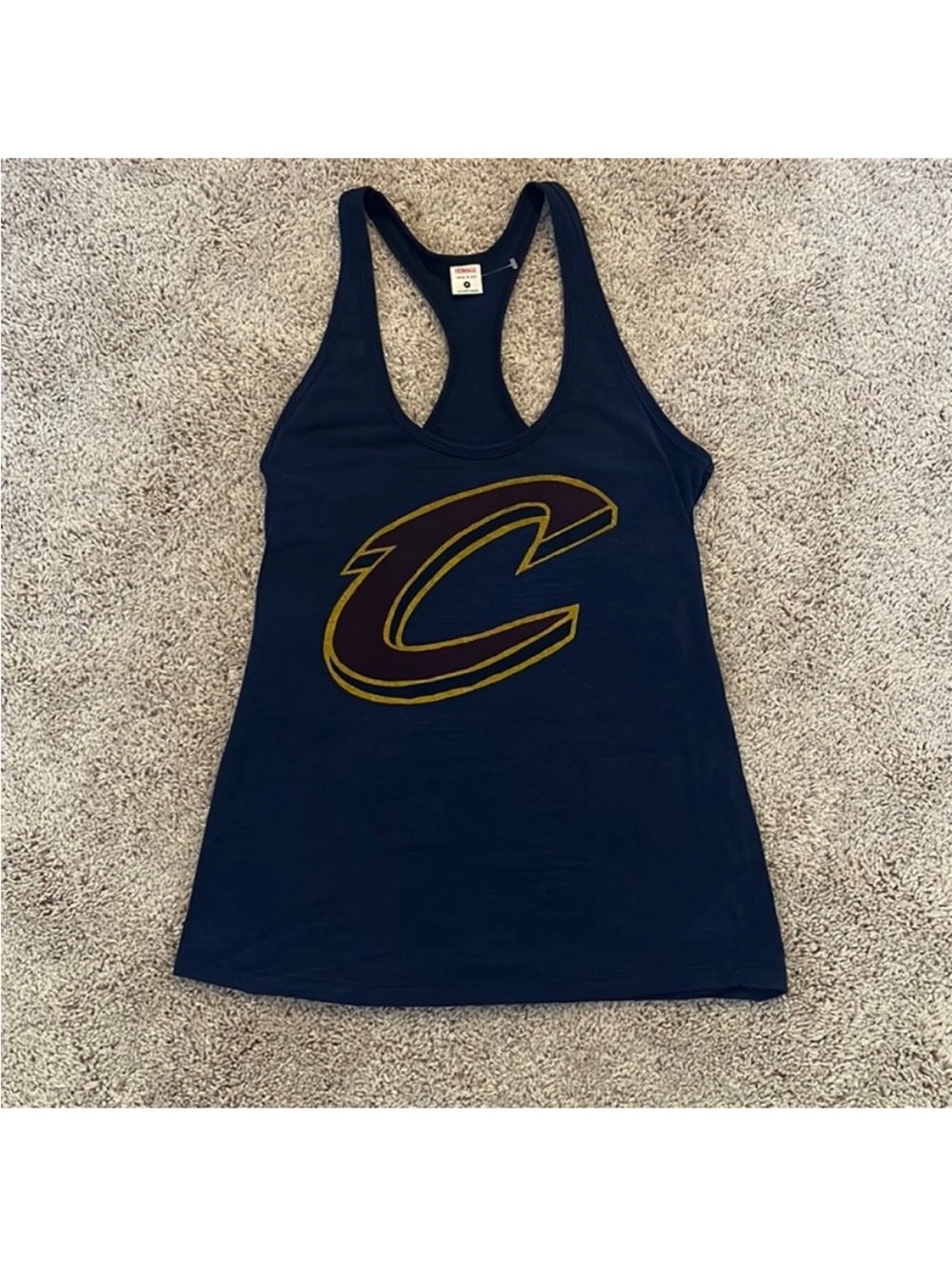 Homage T back navy blue Cavs medium tank top